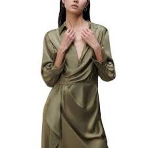 (❤️B51/B55❤️) NWT Jonathan Simkhai Talia maxi satin dress in willow